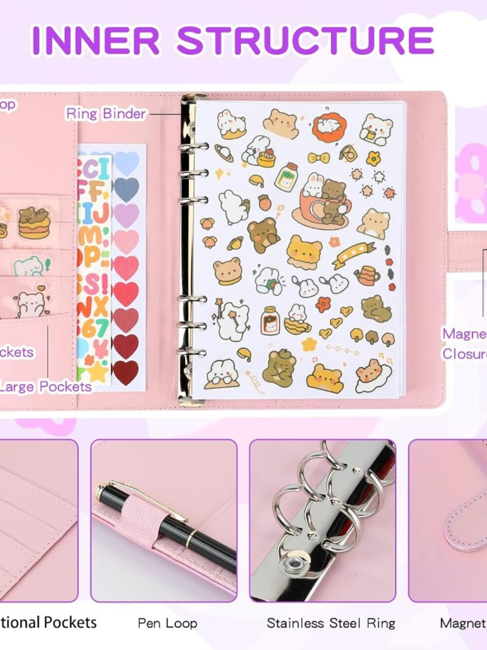 Reusable Sticker Book,Sticker Collecting Book,A5 Sticker Collecting Album - Picture 6 of 7
